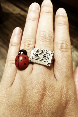 Ladybird and cassette rings.